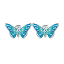 Bamoer Cute Romantic Fairy Elevs Exquisite Stud Earrings for Women Genuine 925 Sterling Silver Rainbow Ear Studs Luxury Jewelry