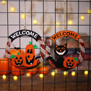 Halloween Pendant Indoor Outdoor Halloween Decor Wooden Halloween Party Decor Pumpkin Bat Hanging Pendant Welcome for Spooky