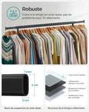 SONGMICS Clothes Rack on Wheels, Heavy-Duty Clothes Rail, with Extendable Hanging Rail, 136 kg Load Capacity