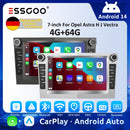 ESSGOO 安卓14 Carplay 4G 64G 适用于欧宝 雅特 H J 2004 威达 沃克斯豪尔 安德拉 赛飞利 赛欧 C D 威瓦罗 麦瑞瓦 维达 收音机