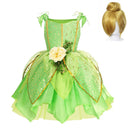 Disney Children Tinker Bell Princess Costume Girl Party Fancy Flower Vestido Christmas Birthday Carnival Dress Up Disguise Frock