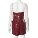 Luxury Leather Strapless Short Dress Women's Sexy Party Curvy Mini Dresses Evening Corset Red Brown Cocktail Autumn Fall 2026