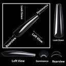 240pc/box False Nails Super Long Ballerina Nails Press On Nail Full Cover Matte Gel Tips Nail Art XXL American Capsule Fake Tips