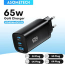 ASOMETECH GaN 65W USB-C Charger | PPS PD QC4.0 for MacBook & Phone