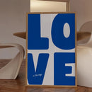 Chic Blue Red Love Canvas Prints Minimalist Valentine's Day Wall Art Poster for Modern Living Room and Home Decor Christmas Gift