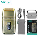 VGR Shaver Professional Electric Razor Shaving Machine Waterproof Beard Trimmer Metal Razor Digital Display Shaver for Men V-335