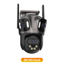 6K HD Outdoor Wifi PTZ Camera Three Lens 4K Dual Screen IP Camera Auto Tracking Color Night Video Surveillance CCTV P2P iCsee
