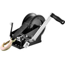 SucceBuy Hand Winch Boat Trailer Winch Heavy Duty Rope Crank Polyester Strap & Two-Way Ratchet Manual Operated Hand Crank Winch