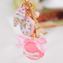 EASYA France Paris Cute Macaroon Effiel Tower Macarons Keychain Colorful Keyring Bag Pendant Car Charm Key Holder