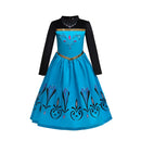 Girls Elsa Coronation Dress Up Long Sleeve Snow Queen Halloween Party Princess Costume Kids Christmas Elza Fancy Clothes Cloak