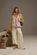 ELFSACK 2025 Autumn New Arrivals Retro Casual Large Area Print Long Drawstring Hooded Hoodie For Woman
