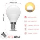 6个E14高尔夫球LED灯泡 220V 5W 小螺口G45灯泡 暖白3000k 冷白6500k 节能SES灯泡