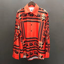 2025 men's European and American popular luxury fashion printed long sleeved shirt, high-quality and comfortable button up top