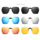 KLASSNUM Polarized Sunglasses Clip Men's Flip Up Clip on Glasses Square Frame Pilot Sun Glasses Women Driving Glasses Shades