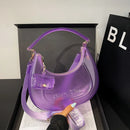 Fashion Half Moon Shoulder Bag For Women 2025 Summer Waterproof PVC Transparent Crossbody Bag 8 Colors Jelly Mobile Phone Purse