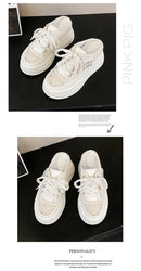 9.5cm Increasing Height Women Slippers 2024New Summer Autumn Canvas Mules Shoes Ladies Round Toe High Wedge Platform Slides Shoe