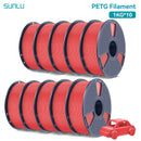 SUNLU 10公斤 PETG/ABS 耗材 10卷 3D打印线材 1公斤/卷 1.75毫米 100% 线材整齐排列 适用于欧美地区3D打印