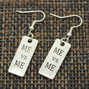 New Fashion Handmade Fitness Equipment Dumbbell Disc Pendants Silver Color Earrings For Womens Style