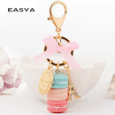 EASYA 法国巴黎可爱马卡龙埃菲尔铁塔马卡龙钥匙扣彩色钥匙圈包挂件汽车挂饰钥匙扣