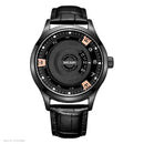 Megir Mens Fashion Black Leather Quartz Wristwatches Hot Water Resistant Battery Quartz Watch for Man Male1067