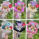 Genuine Sanrio Plush Toy My Melody Kuromi Cinnamoroll Hellokitty With Crochet Flowers Handmade Bouquets Christmas Birthday Gifts
