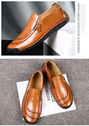 Handmade Leather Men Shoes High Quality Men Loafers Comfortable Soft Sole Walking Shoes Hot Sale Moccasins Men Driving Shoes New