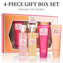 Women's Fragrance Sets 2 Pc 3.4fl.oz Eau de Parfum Spray and 2 Pc 4.1fl.oz Body Cream PINK DIAMOND 4 Pcs Gifts for Women EDP