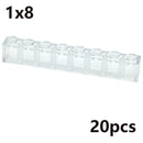 MOC Transparent Thick Building Blocks 1x1 1x2 2x2 2x4 Dots Clear Brick Figures Educational Creative Toy for Kid Compatible Brand