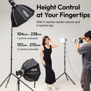 Ulanzi T270 2.7M Light Stand 6KG Load Foldable Tripod with Universal Mount for Photograph Video Lights Cameras Livestream Vlog