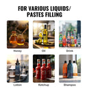 SucceBuy A03 5-50ml/5-100ml Manual Liquid Filling Machine Paste Bottle Filler Adjustable with Hopper for Juice Shampoo Honey