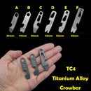 8 IN 1 MINI TC4 Titanium Alloy Crowbar Bottle Opener Graduated scale Hexagon Wrench EDC Outdoor Tools Multifunction Camping Gear