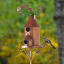 Birdhouse Garden Stakes Metal Bird House with Pole Bird Houses for Outside with Pole for Outdoor Garden Yard Decoration