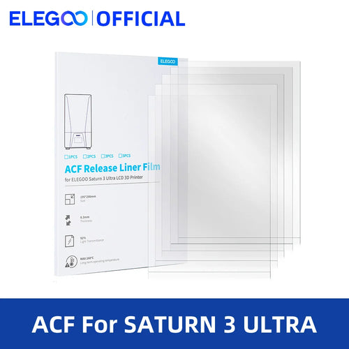 ELEGOO 5件套ACF离型膜套装，适用于SATURN 3 ULTRA MSLA 3D打印机，厚度0.3毫米，3D打印机零件耗材