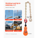 SucceBuy 2T Snatch Block Pulley System with G80 Chain & Swivel Shackle 3"Sheave for 3/8" Rope Towing Recovery on Truck Rollback
