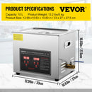 VEVOR 2L 3L 6L 10L 22L 30L 超声波清洗机 不锈钢便携式加热清洗器 超声波家用电器