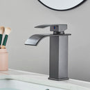 黑色瀑布浴室水龙头面盆台盆船型水槽混水龙头冷热水龙头单孔浴缸水龙头起重机