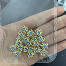 3D奢华锆石星十字美甲金属饰品10颗美人鱼珠美甲首饰 11*18毫米合金美甲水晶宝石装饰