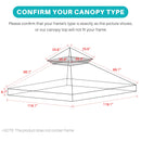 3x3m Canopy Replacement Top Canopy Cover Replacement 118"x118" Double Tiered Gazebo Covers for Yard Patio Garden Canopy Sunshade