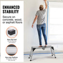 SucceBuy 330lbs Work Platform Adjustable Folding Aluminum Drywall Ladder Non-Slip Work Bench w/ Portable Handle
