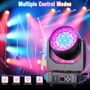 Yiflamefly 2件套摇头灯，带19颗15W RGBW LED DMX512舞台灯，适用于DJ卡拉OK舞厅KTV迪斯科酒吧舞台照明