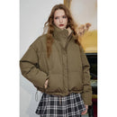 ELFSACK 2025 Winter New Arrivals Casual Reversible Cartoon All Over Print Down Jacket For Woman