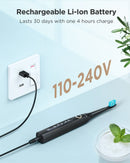 Fairywill 电动声波牙刷 USB 充电 FW-507 可充电防水电动牙刷替换头成人
