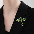Retro Enamel Dragon Brooches For Women Men 6-color Rhinestone Flying Legand Animal Party Office Brooch Pins Gifts