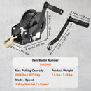 SucceBuy Hand Winch BoatTrailer Winch Heavy Duty Rope Crank Polyester Strap and Two-Way Ratchet Manual Operated Hand Crank Winch