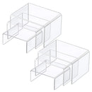3pcs/set Acrylic Clear Display Stands Showcase Jewelry Makeup Holder Doll Cosmetics Rack Trapezoidal Cake Display Stand Rack