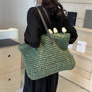 Straw Woven Tote Bags Casual Large Luxury Design Capacity Handbag Beach Shoulder Simple Women's Bag Shopping Summer bolsos