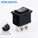 5件/批 12款KCD1系列 21*15mm 3/4/6脚船形汽车翘板开关 6A/250VAC 10A/125V AC带红绿灯开关