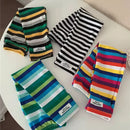 HOT Women Soft Cotton Stripe Loose Arm Protection Sunscreen Ice Silk Gloves Driving UV Protection Ice Sleeves Summer Cool Sleeve