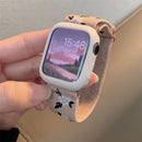 Retro Flower Strap+Case For Apple Watch Band 49mm 40mm 44mm 45mm 41mm 38 42mm Elastic Nylon Band For iWatch Serie 3 4 5 6 SE 7 8