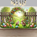 Easter Happy Theme Party Decoration Backdrop Spring Grass Flowers Rabbit Easter Egg Party Supplies Decorations Banner Gift
